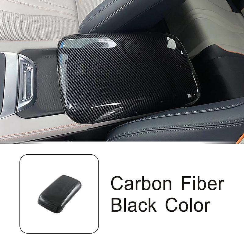 Car Styling Center Console Armrest Box Panel Decoration Cover Trim For BYD Song PLUS Carbon Fiber Color Interior Accessorie