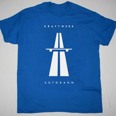 НОВЫЙ KRAFTWERK - AUTOBAHN Синяя футболка с коротким рукавом Все размеры Подарок OM49 Унисекс