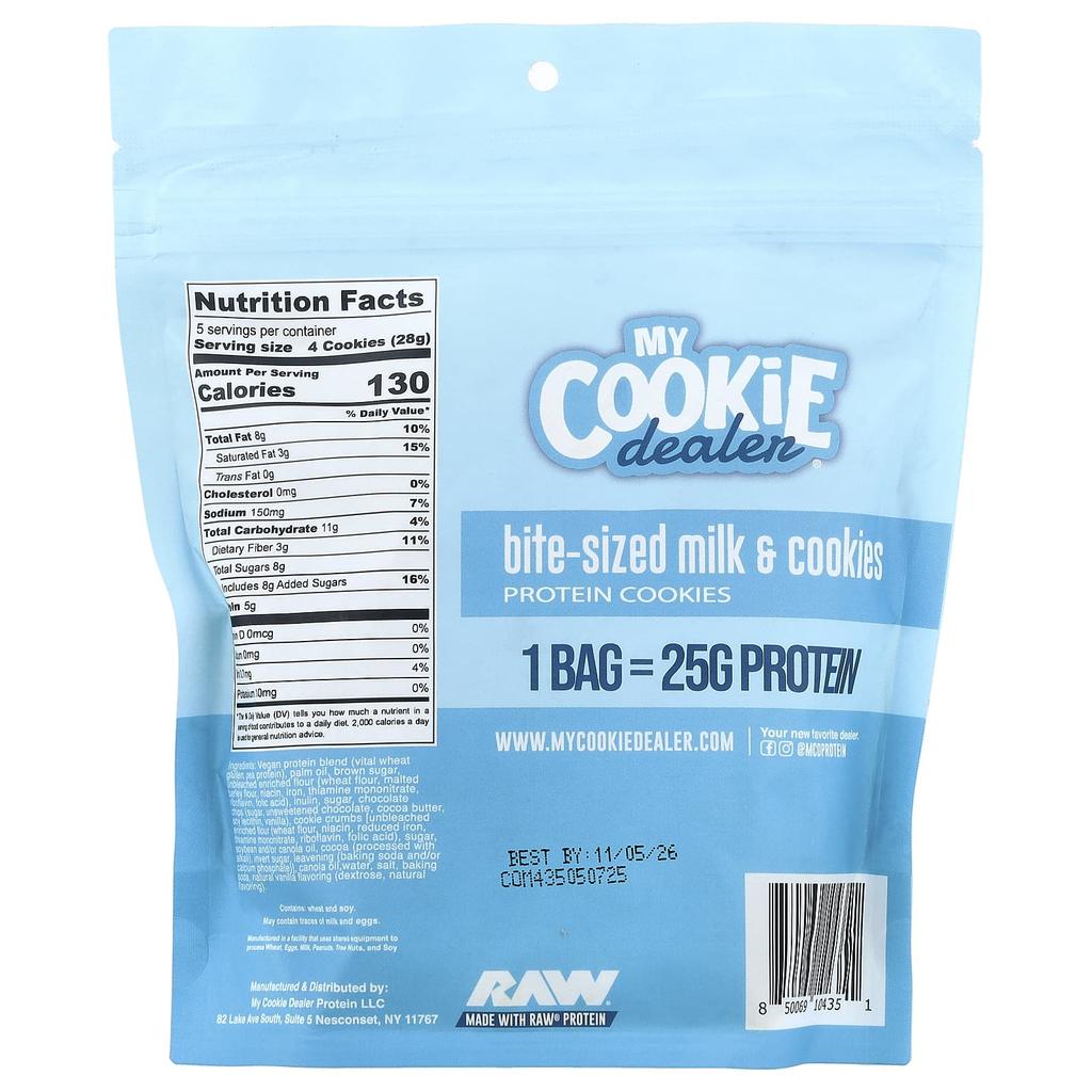 My Cookie Dealer Protein, Bite-Sized Protein Cookies, Milk & Cookies, 5 oz (142 g)