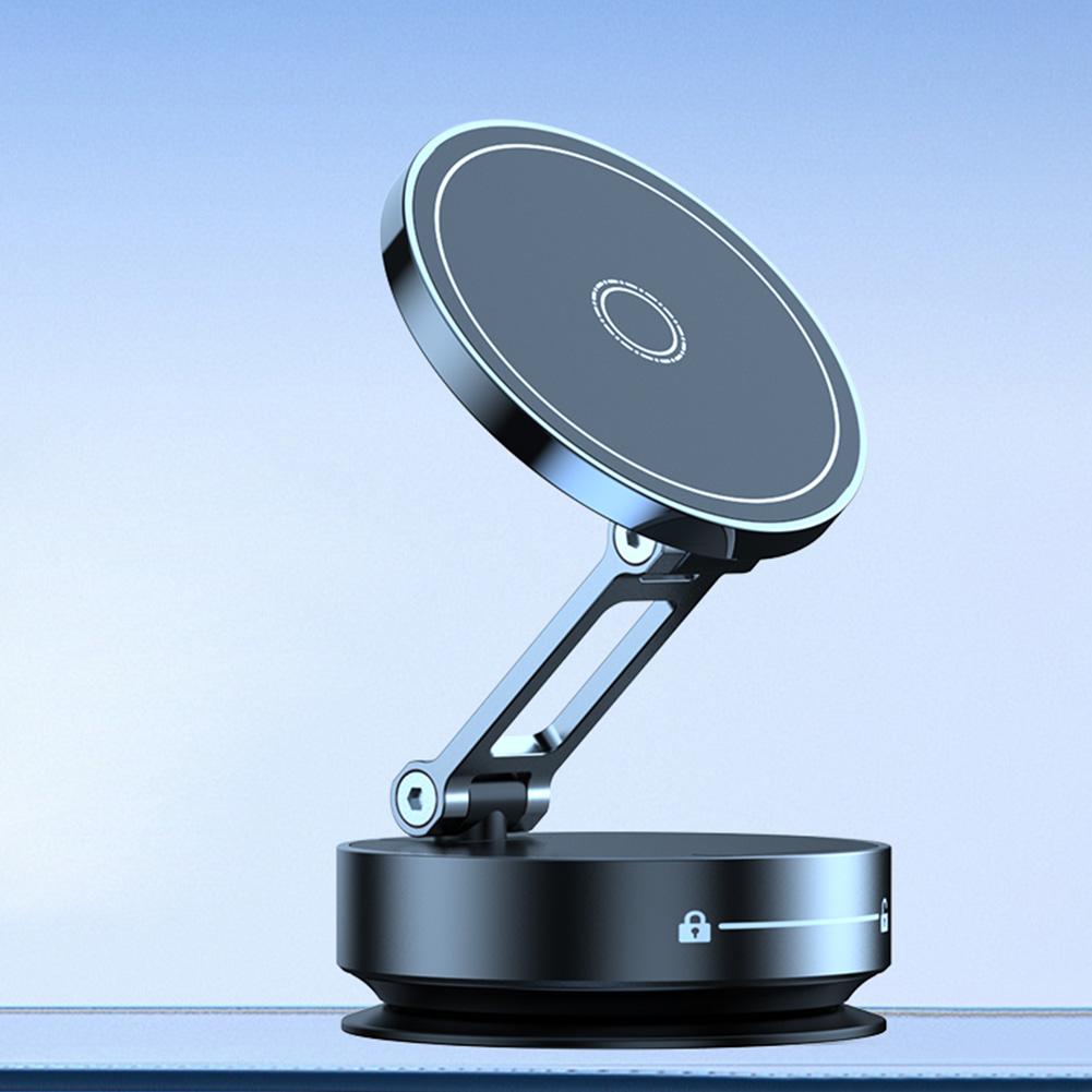 For Magsafe Mobile Phone Holder 360° Rotating Folding Car Magnetic Holder Vacuum Swivel Stand for iPhone 12 13 14 15 16 Pro Max