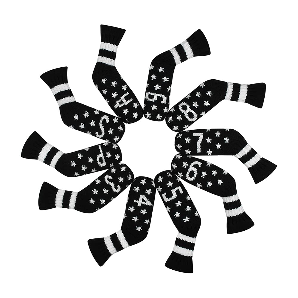 Scott Edward Golf Iron Headcovers, Set of 10, Cute, Sock-Shaped, Washable, Durable Golf Club Head Protectors (Stars)