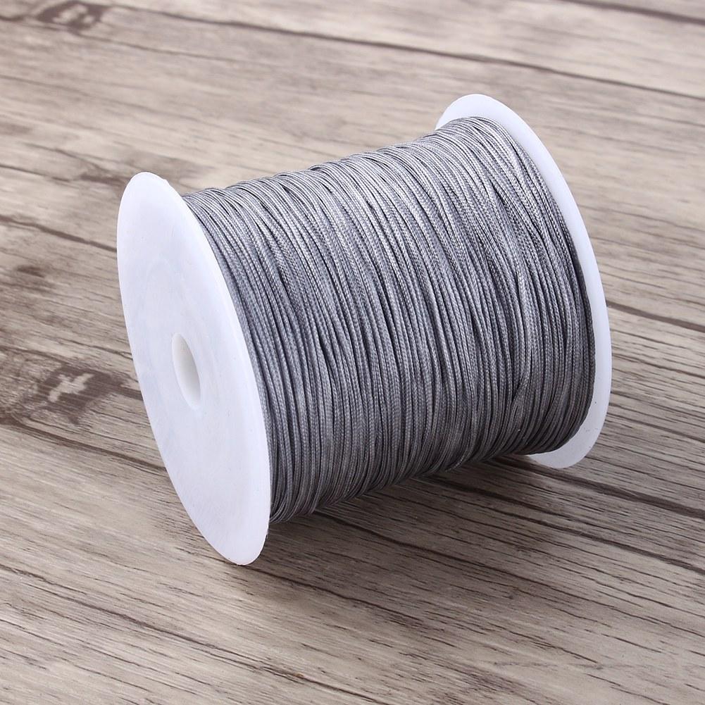 100M x 0.8mm нейлоновый китайский узел шнур Rattail макраме Шамбала нить струна серый