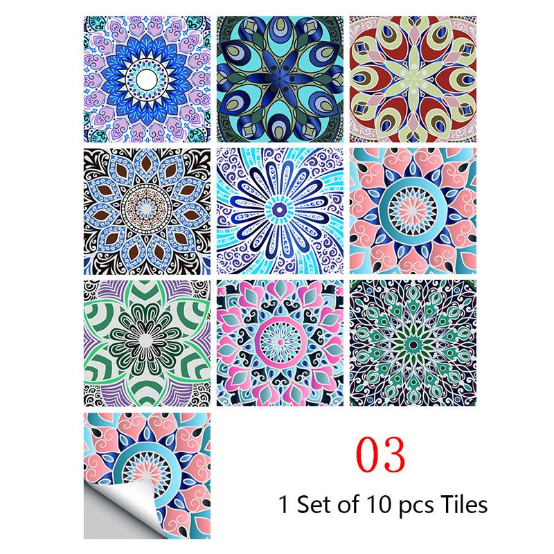 10 шт., кухонные украшения, плитка, наклейки, стикер на стену, водонепроницаемый цветок, плитка, домашний декор