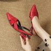 Ladies Shoes  New Slip On Slingbacks Women's Pumps Summer Pointed Toe Shallow Solid Dress Closed Toe Shoes
