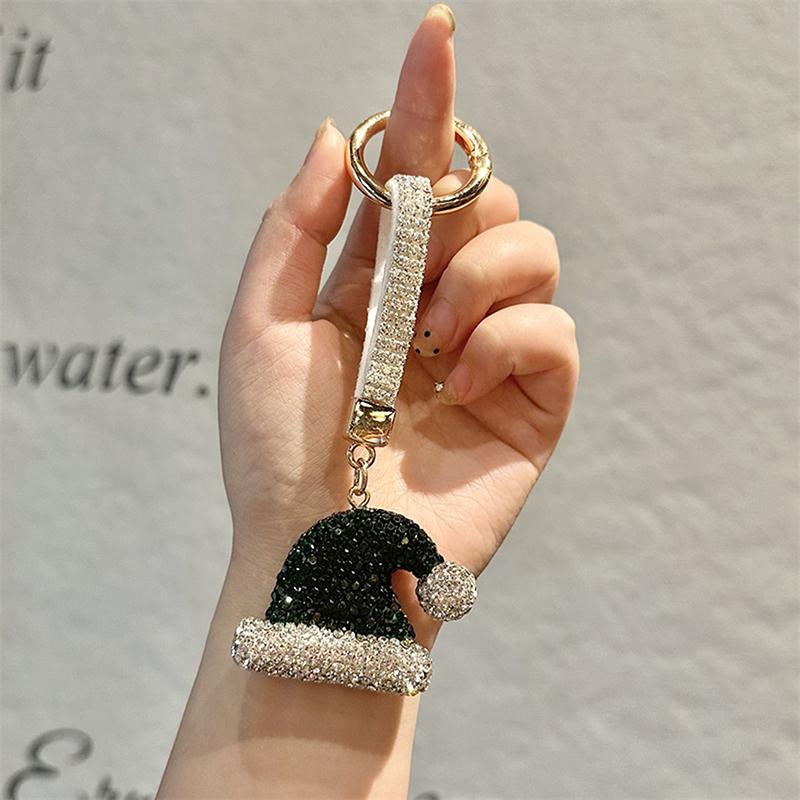 Мультяшный рождественский брелок со стразами для женщин, девочек, брелок в виде рождественской елки, подвеска для сумки, аксессуары для украшения