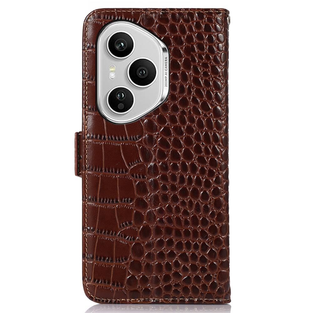 Для Honor 400 Pro 5G (Глобальный) Чехол Текстура Крокодила Натуральная Коровья Кожа Чехол-кошелек для телефона