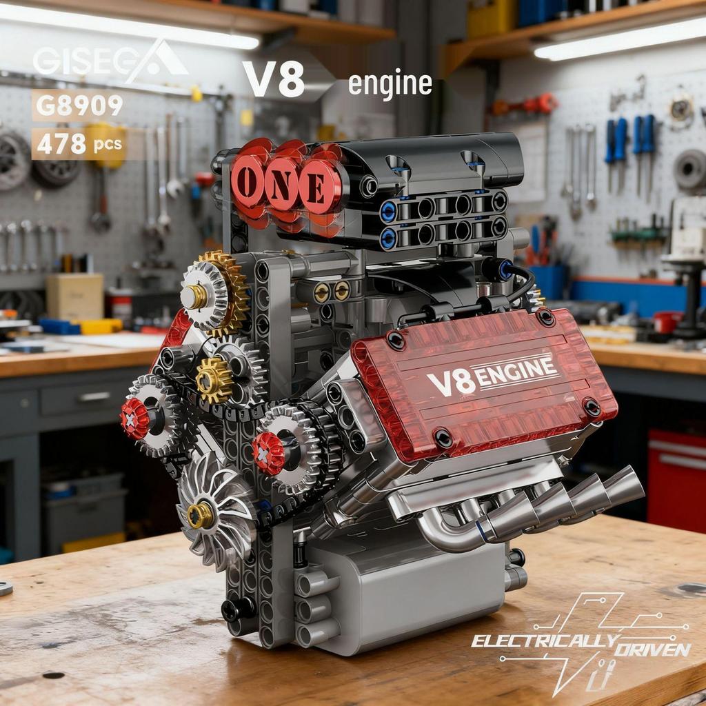 Трансграничные строительные блоки двигателя V8: Электромеханическая модель для образовательной сборки