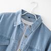 Denim Shirt Women's Spring and Autumn Soft Retro Stacked Wear Casual Loose Lapel Pocket Long Sleeve Jacket Women Women Classic Lapel Chest Pocket