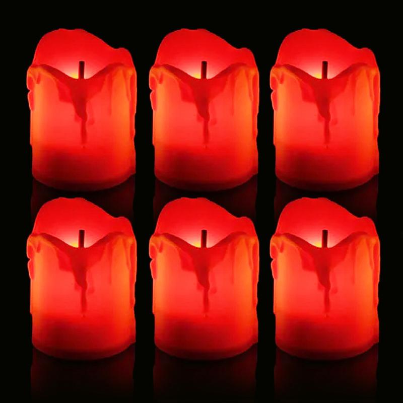 Черный фитиль светодиодные свечи на батарейках беспламенные мини-чайные свечи свадьба рождественская вечеринка капель поддельные свечи украшение дома свет