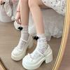 Japanese High Heels Mary Jane Shoes Women 2025 Goth Chunky Platform Pumps Woman Ankle Buckle Thick-soled Party Lolita Shoes