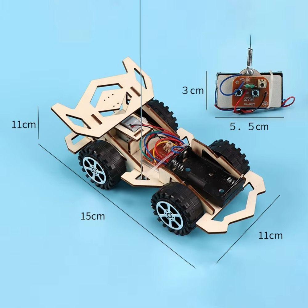 3D Assemble DIY Boat Car Model Wooden RC Cars Interesting Scientific Experiment Kit
