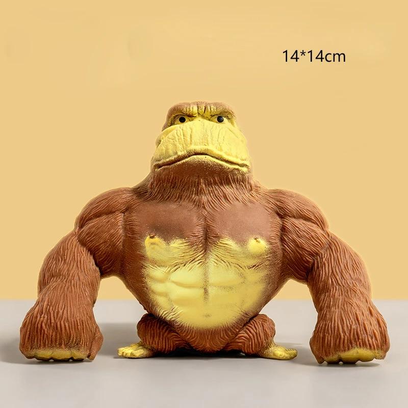 Сжимаемая игрушка-горилла, забавные игрушки-обезьяны, игрушки для взрослых, сенсорные игрушки для снятия стресса, резиновая растягивающаяся и сжимаемая игрушка-горилла, подарок для детей, игрушки-непоседы