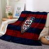 Cagliari Football Club Crest Flannel Blanket, Soft Polyester, Modern Design, All-Season for Camping, Travel, Gifts for holidays or birthdays