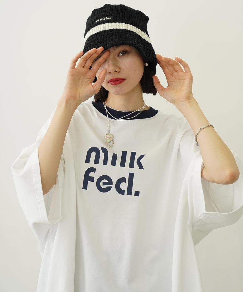 Milkfed Casual Cut Out Logo Big White S/S Top, Women's,