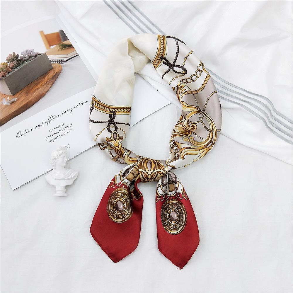 Маленький шелковый шарф в 70 полосок - Женский весенне-летний/осенний универсальный корейский шарф для защиты шеи