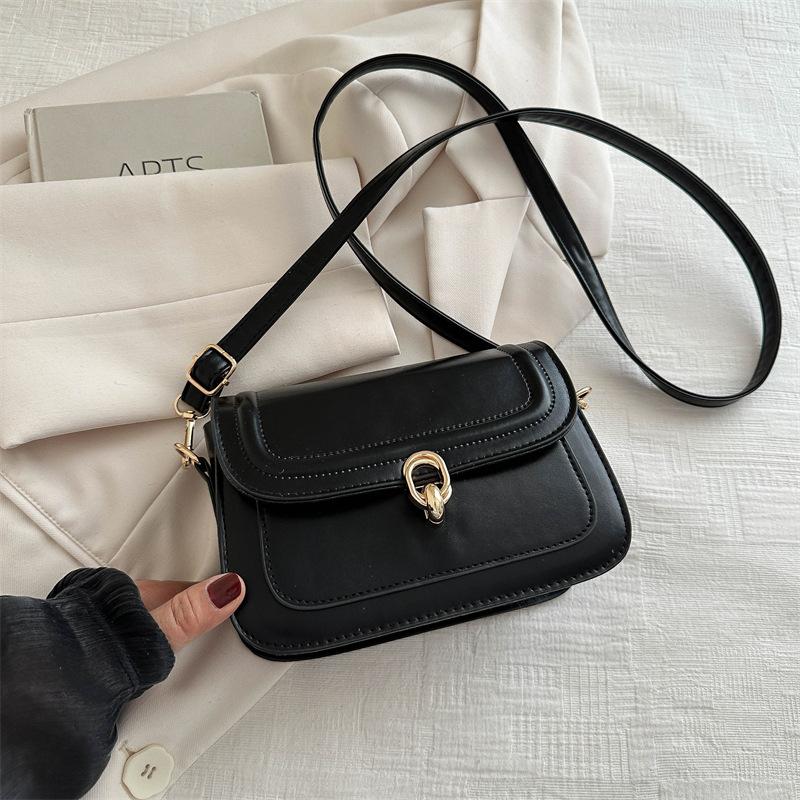 Retro Fashion Simple Lock Small Bag Women'S Spring Versatile Shoulder Messenger Bag Small Square Bag