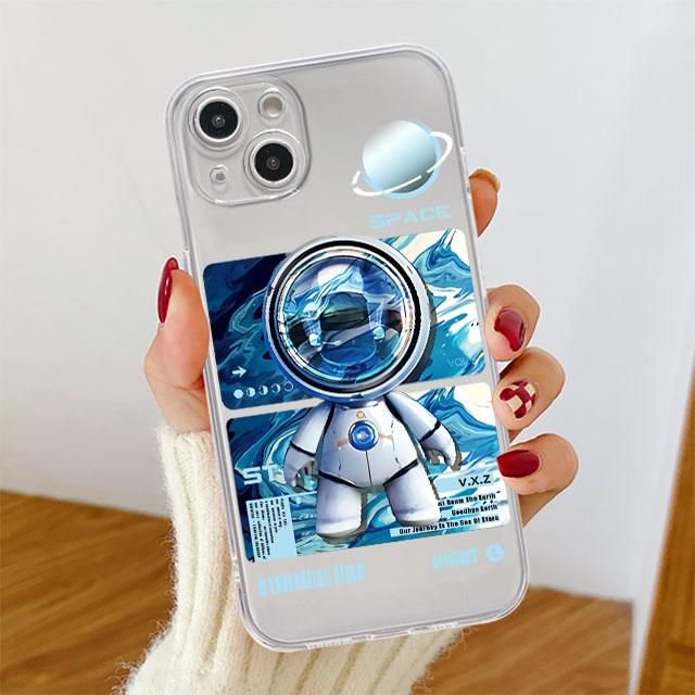 Прозрачный чехол для Apple iPhone 14 11 13 12 Pro 7 8 Plus XR X XS Max 6 6S 13Pro Силиконовый чехол для телефона Механический Астронавт Космос