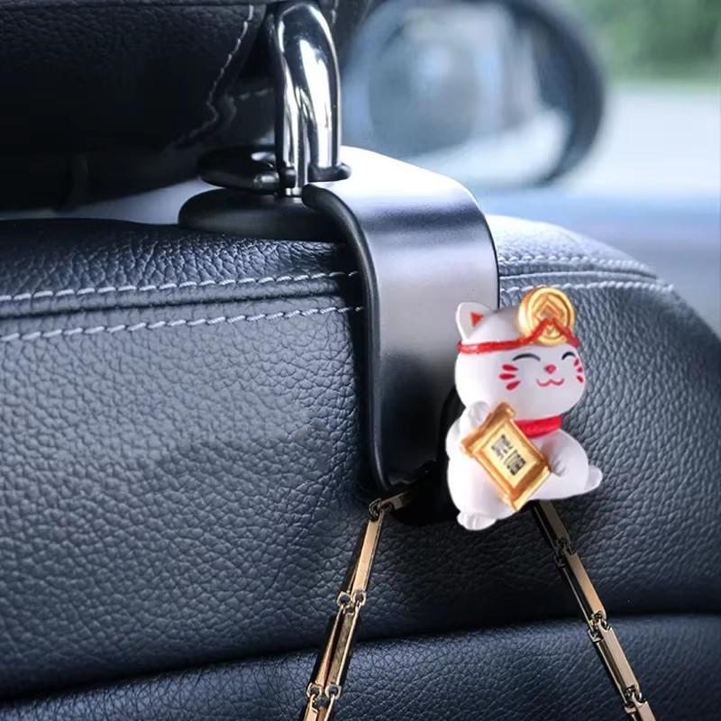 Крючок для спинки автокресла Lucky Cat, аксессуары для интерьера, спинка автокресла, милашка, место для хранения, автомобильные аксессуары, декоративные украшения, креативный декор