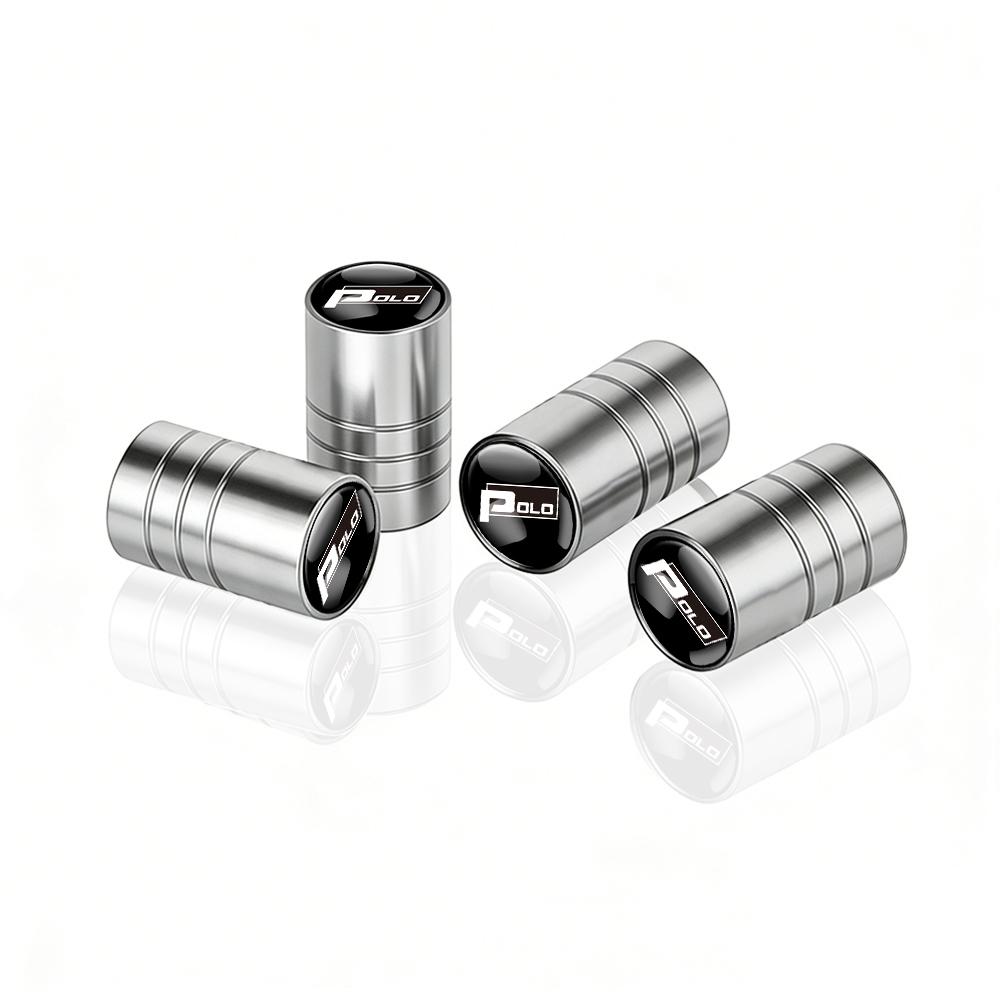CAT1 Volkswagen Golf Rline Polo GTI R Badge 4Pcs Metal Car Wheel Tire Valve Caps Cover Accessories for VW Jetta Touareg CC Passat MK7