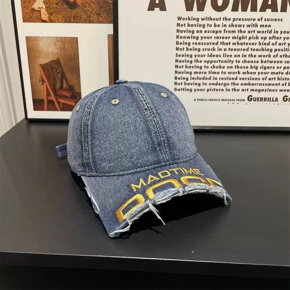 2025 новая бейсболка с короткими полями и вышитой окантовкой женская универсальная стираная старая кепка мужская Ван Анью Чао