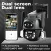 4K 8MP WIFI Camera Dual Screen 8MM Binocular AI Body Automatic Tracking CCTV Alexa Security Intelligent IP66 Monitoring