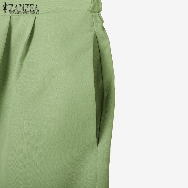 ZANZEA Женская блузка с коротким рукавом и шорты Летние костюмы-двойки с цветочным принтом