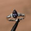 Womens Ring 925 Sterling Silver Band Ring with Marquise Cut Natural Blue Alexandrite Gemstone For Engagement,Anniversary & Wedding Wear Ring