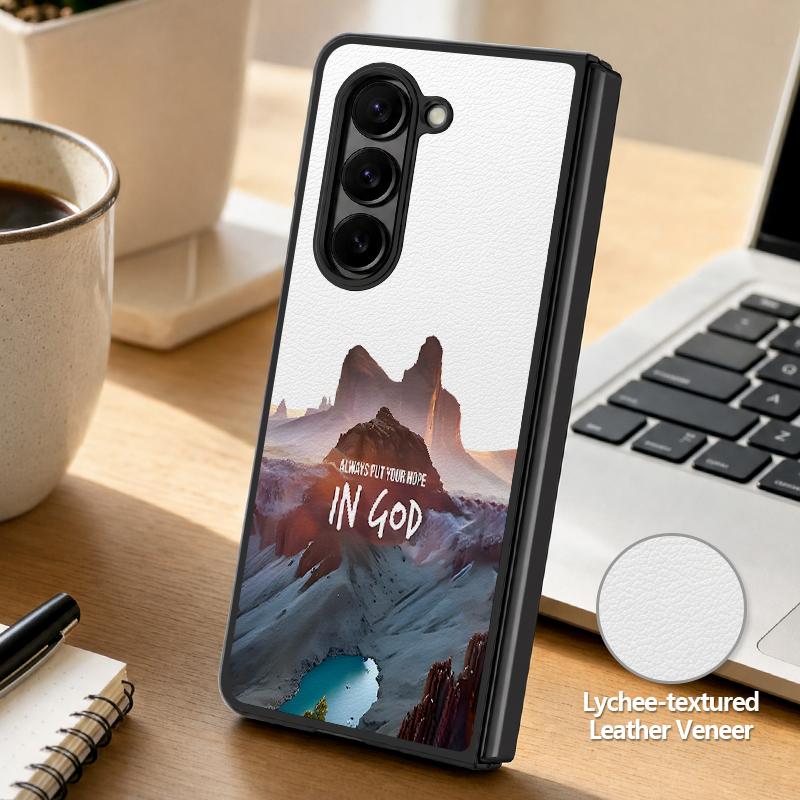 Чехол «Горный пейзаж» для Samsung Galaxy Z Fold 8 Ultra 7 6 5 Fold8 Fold7 Fold6 Роскошная кожаная накладка Жесткая складная крышка для телефона