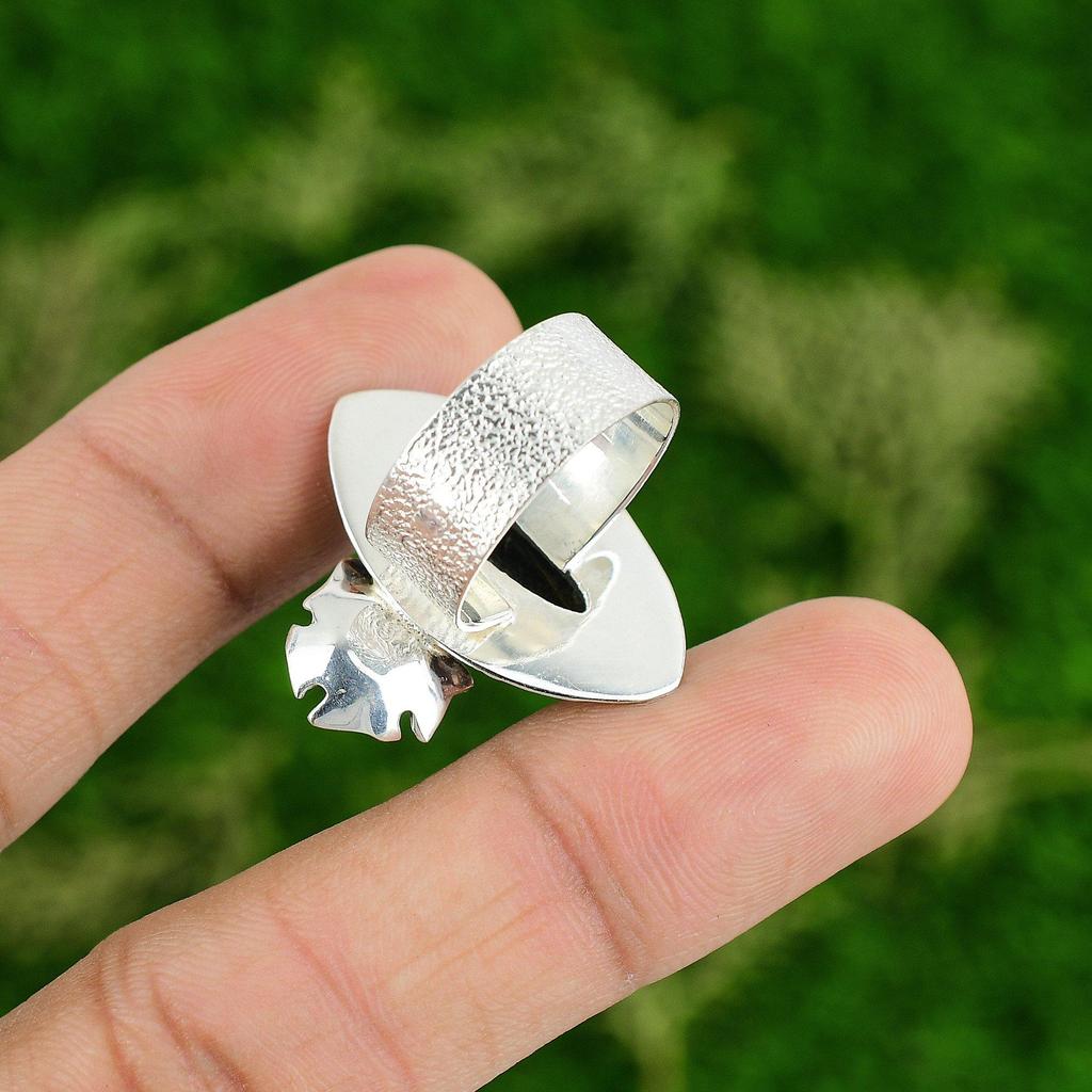 Gift For Her Natural Pietersite Multi Stone Flower Ring Size 8 925 Silver