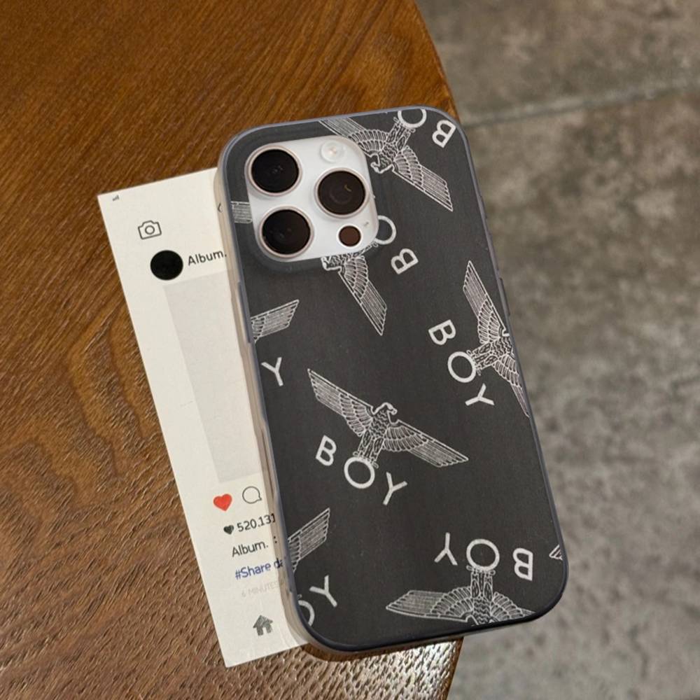 Классический Панк Логотип B-Boy L-London Для IPhone 17 16 15 14 13 12 11 Pro Max Plus Pro Гофрированный Ударопрочный Матовый Чехол для Телефона