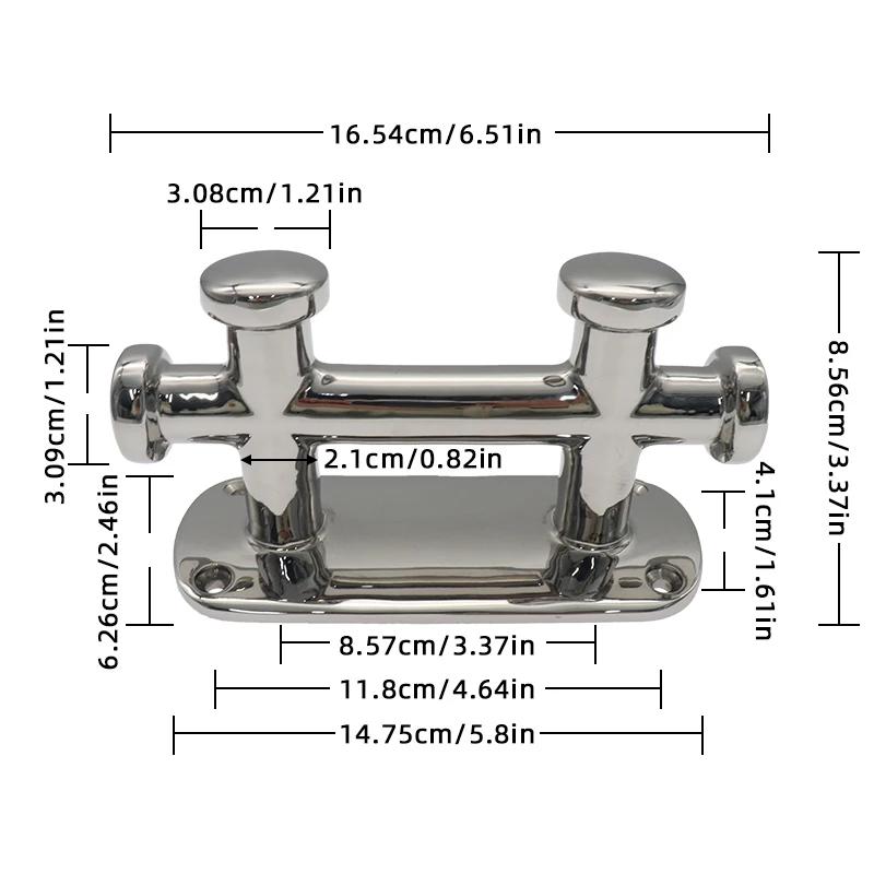 316 Stainless Steel Double Cross Boat Bollard Cleat Durable Marine Hardware Boat Accessories Mooring Column Cable Pile Mooring Pile