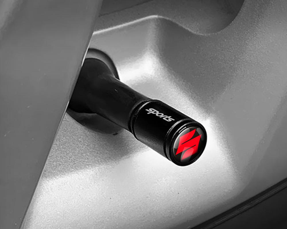 SCCF4 4PCS Metal Car Wheel Tire Valve Air Stem Cap Cover For Suzuki ALTO Samurai Grand Vitara Baleno SX4 Swift Jimny IGNIS Accessories