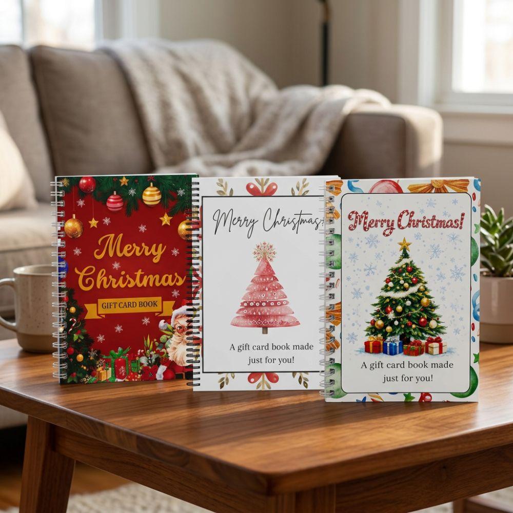 Multi-Page Christmas Gift Card Book Christmas Card Holder Book  Stocking Stuffer