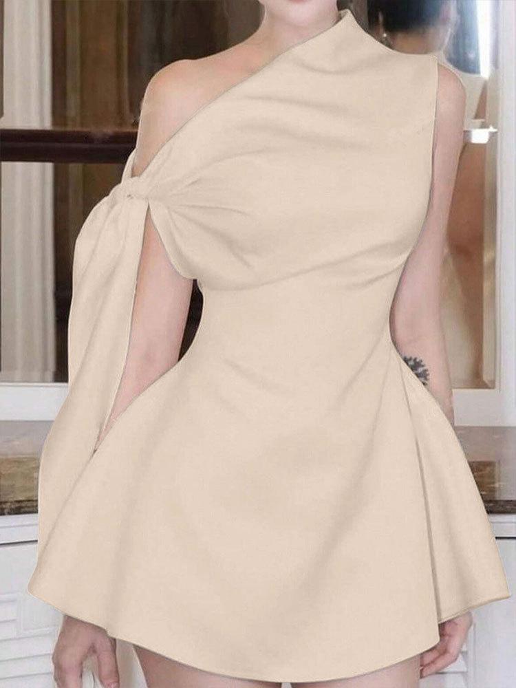 AD168 Элегантное вечернее платье с лентой на одно плечо, облегающего кроя