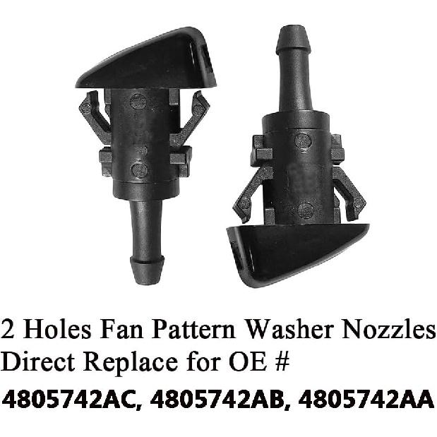4805742AC Fit for RAM Premium Wiper Washer Nozzles Fit for 2009-2024 Dodge RAM 1500-5500 Trucks Windshield Washer Fluid Jet Nozzle | Easy to Install