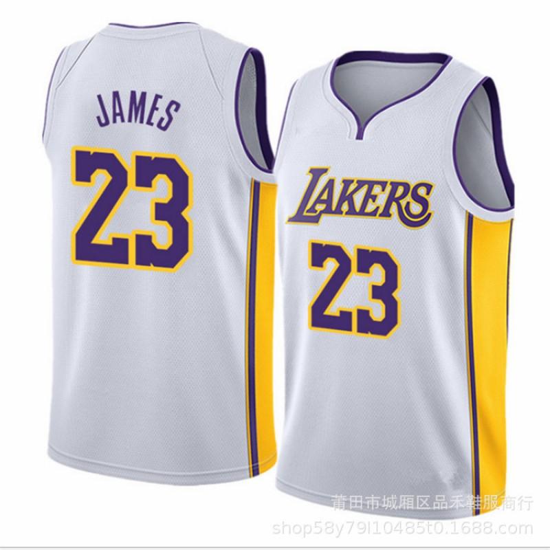 NBA Finals Basketball Jersey Lakers LeBron James 23 Davis 3 Authentic Style Cotton Team Uniform