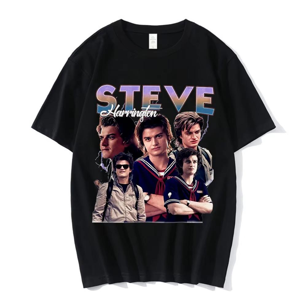 2026 Steve Harrington Tshirt Womens Printed Tshirt Unisex ShortSleeve LooseFit Cotton TShirt Harajuku Street Style Top