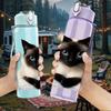 1PC Siamese Cat Portrait 750ml Color Plastic Sports Water Bottle Leakproof Flip Straw Lid Suitable for Sports Office Home Use