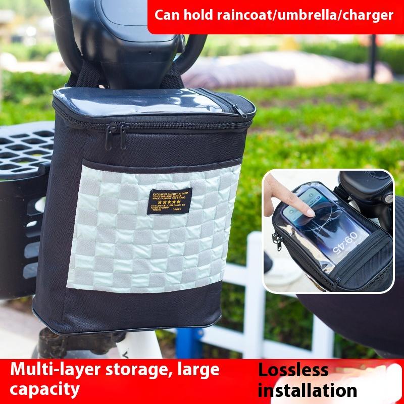 Сумка на руль из ткани Оксфорд большой вместимости, съемная сумка для хранения, подходит для мотоциклов и электромобилей