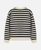 DRAW FIT Square Stripe Cotton Pullover Knit [Ivory]