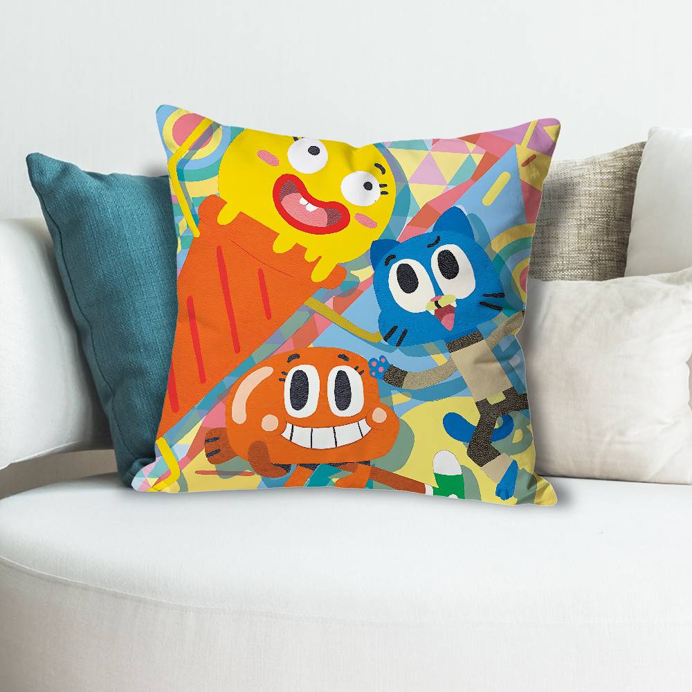 Cartoon AAmazing World GGumball Various Sizes Square Pillow Case For Car Home Bedchamber Decor Custom Valentine gift