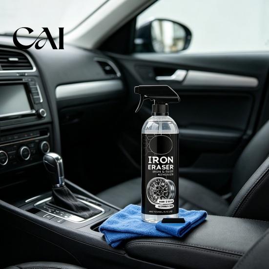 Car Wheel Rust Cleaner Iron Remover Spray for Wheels, Fast Acting And Removal Brake Dust Cleaner, Metal Fallout Auto Paint Hardware Solution