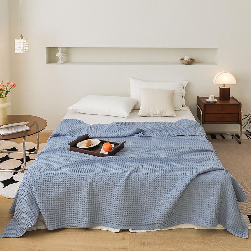 Летнее 3D вафельное покрывало из чистого хлопка, тонкое стеганое покрывало, вязаное покрывало для дома, отеля, покрывало для дивана, пледы