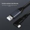 USB 3.0 на Type-C, угловой 90°, кабель для передачи данных