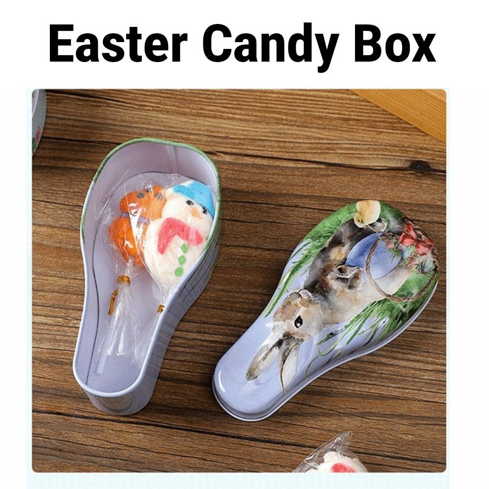 Cartoon Easter Egg Tinplate Case Creative Easter Egg Tin Box Tinplate Candy Box Cookie Container