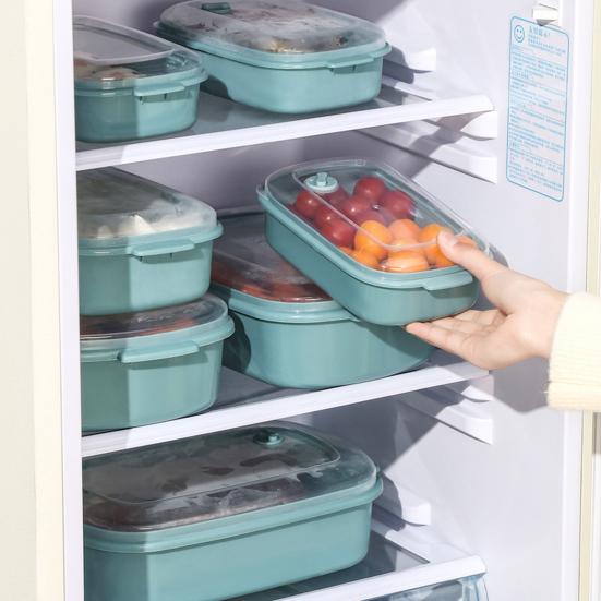 1/3Pcs Food Storage Box BPA Free Heat-Resistant Stackable Design Storage Organizer Microwave-heated Lunch Box with Lid