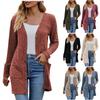 Women Ladies Long Sleeve Length Cardigan Sweater Coat Top