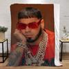 Плед Anuel Aa Покрывала для кровати Персонажи Пушистый Клетчатый Пляжное полотенце Интерьер для дома Роскошное постельное белье Плед на колени Мягкий для сна Размер King