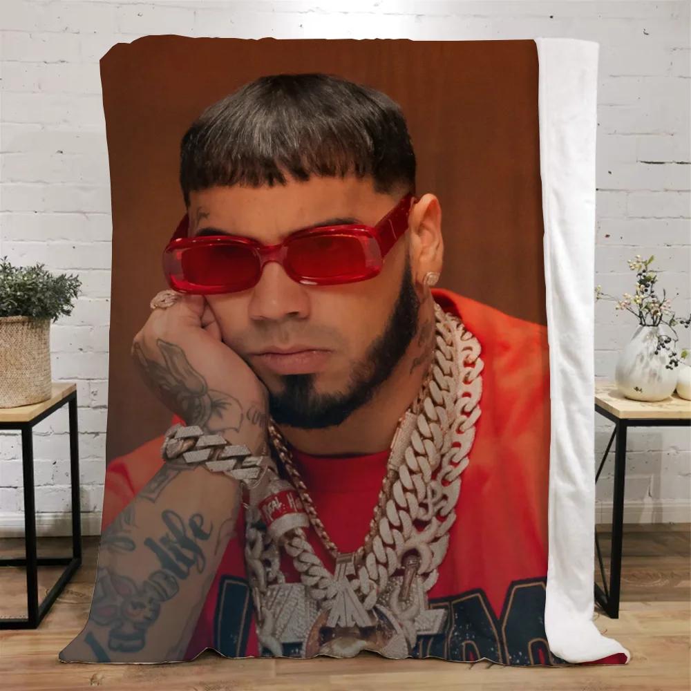 Плед Anuel Aa Покрывала для кровати Персонажи Пушистый Клетчатый Пляжное полотенце Интерьер для дома Роскошное постельное белье Плед на колени Мягкий для сна Размер King