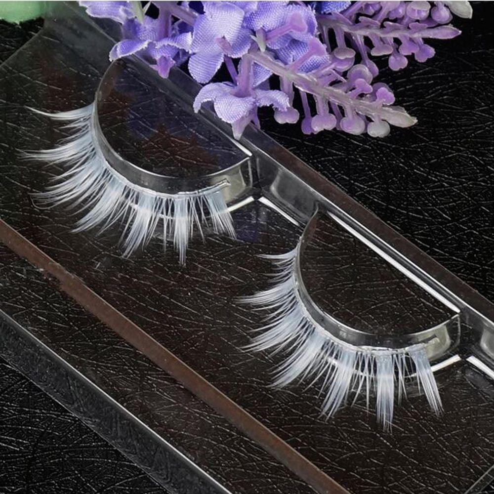 Eye Makeup Tools White Thick Cross Natural Long False Eyelashes Long Cross Eyelashes Extension